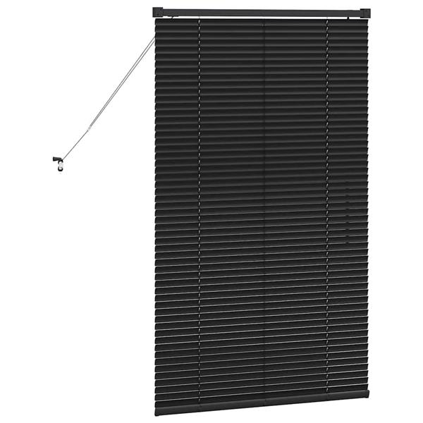Grote foto vidaxl raamblind met gordijnen zwart aluminium huis en inrichting gordijnen en lamellen