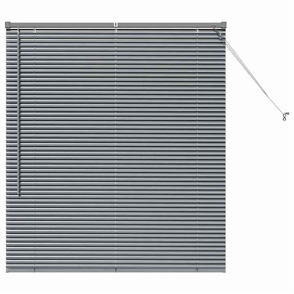 Grote foto vidaxl raamblind met gordijnen handmatig donkergrijs aluminium huis en inrichting gordijnen en lamellen