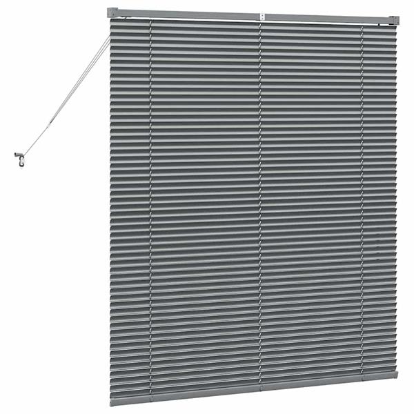 Grote foto vidaxl raamblind met gordijnen handmatig donkergrijs aluminium huis en inrichting gordijnen en lamellen