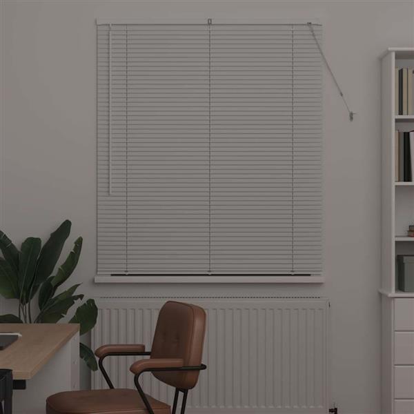 Grote foto vidaxl raamblind met gordijnen wit aluminium huis en inrichting gordijnen en lamellen