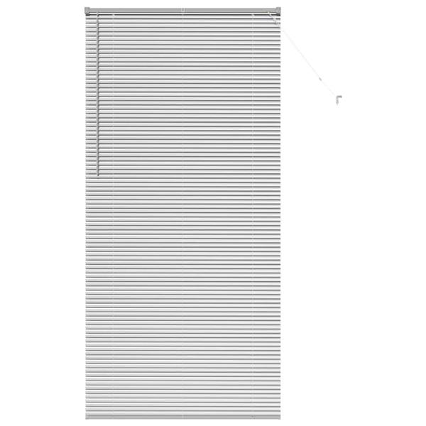 Grote foto vidaxl raamblind met gordijnen handmatig zilver aluminium huis en inrichting gordijnen en lamellen