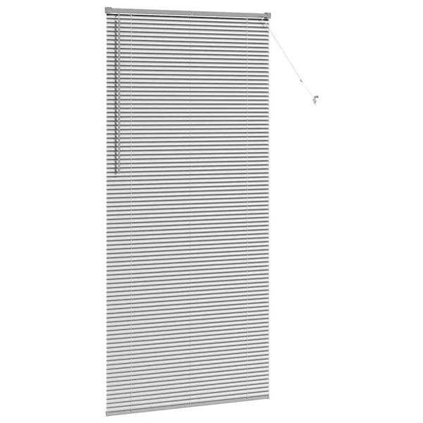 Grote foto vidaxl raamblind met gordijnen handmatig zilver aluminium huis en inrichting gordijnen en lamellen