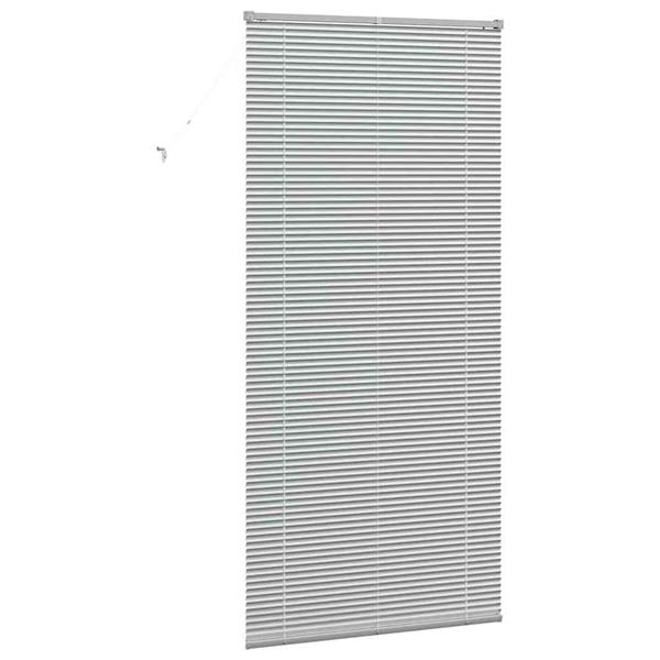 Grote foto vidaxl raamblind met gordijnen handmatig zilver aluminium huis en inrichting gordijnen en lamellen