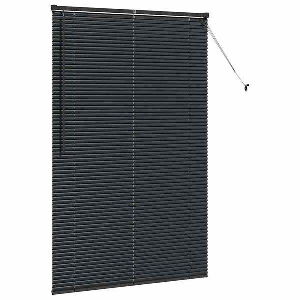 Grote foto vidaxl raamblind met gordijnen zwart aluminium huis en inrichting gordijnen en lamellen
