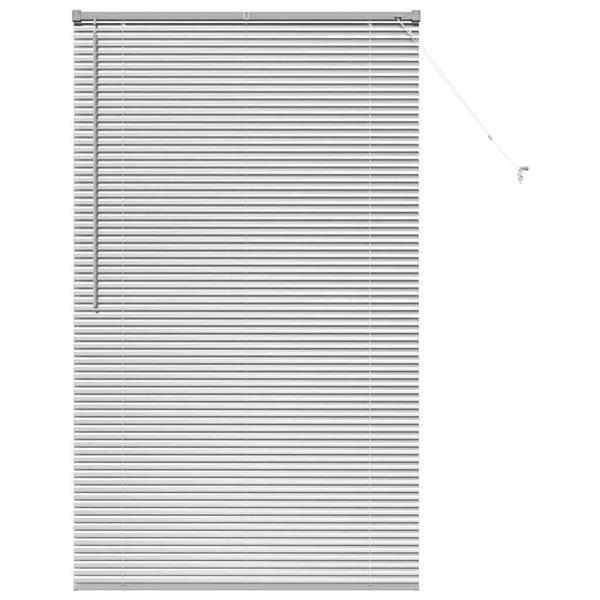 Grote foto vidaxl raamblind met gordijnen handmatig zilver aluminium huis en inrichting gordijnen en lamellen