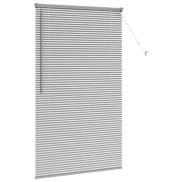 Grote foto vidaxl raamblind met gordijnen handmatig zilver aluminium huis en inrichting gordijnen en lamellen