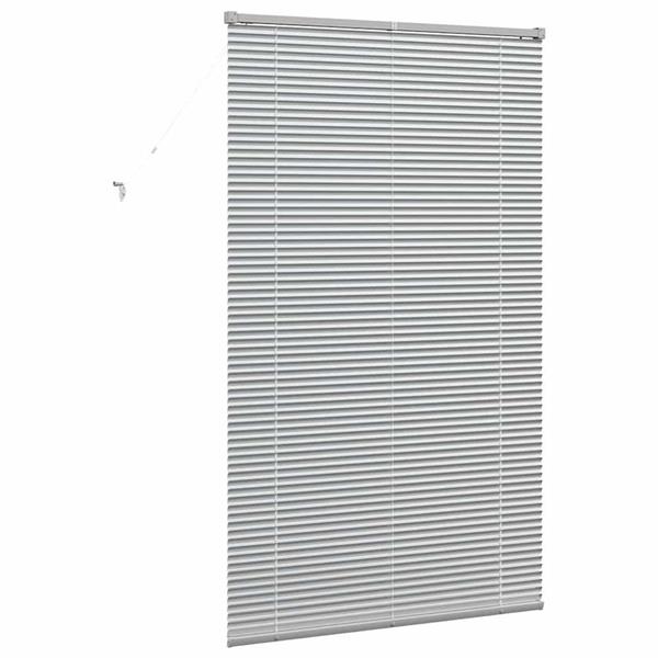 Grote foto vidaxl raamblind met gordijnen handmatig zilver aluminium huis en inrichting gordijnen en lamellen