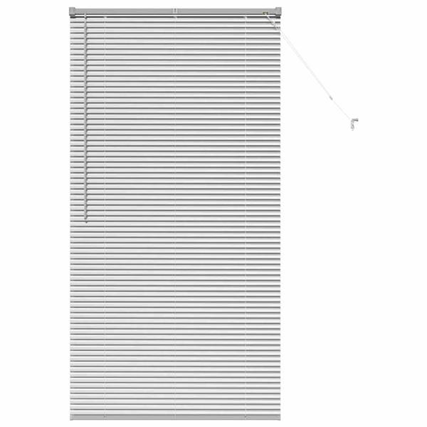 Grote foto vidaxl raamblind met gordijnen handmatig zilver aluminium huis en inrichting gordijnen en lamellen