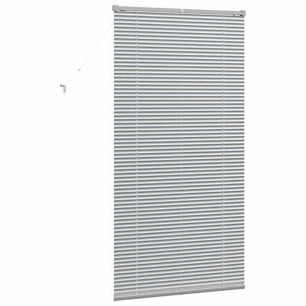 Grote foto vidaxl raamblind met gordijnen handmatig zilver aluminium huis en inrichting gordijnen en lamellen