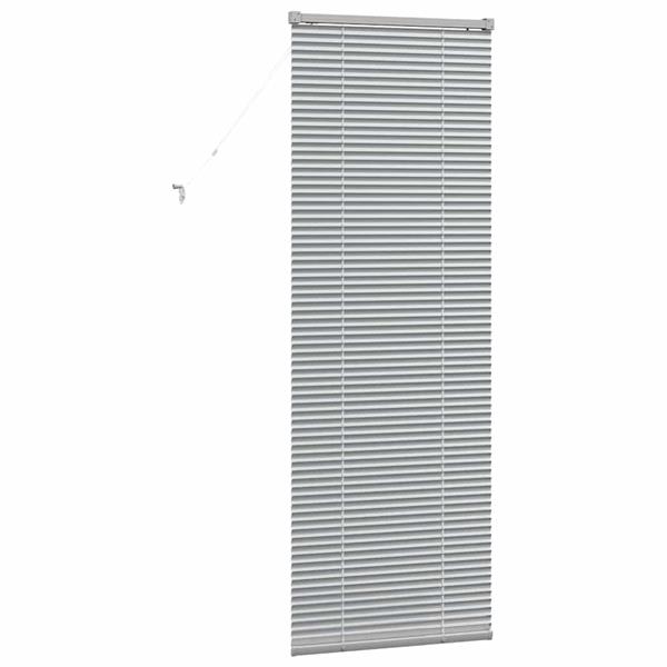 Grote foto vidaxl raamblind met gordijnen handmatig zilver aluminium huis en inrichting gordijnen en lamellen
