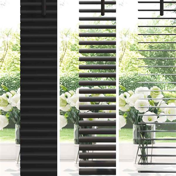 Grote foto vidaxl raamblind met gordijnen zwart aluminium huis en inrichting gordijnen en lamellen