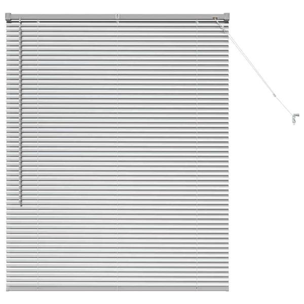 Grote foto vidaxl raamblind met gordijnen handmatig zilver aluminium huis en inrichting gordijnen en lamellen