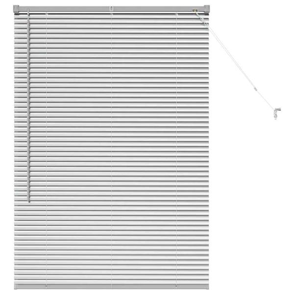 Grote foto vidaxl raamblind met gordijnen handmatig zilver aluminium huis en inrichting gordijnen en lamellen