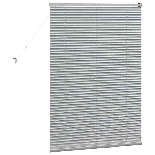 Grote foto vidaxl raamblind met gordijnen handmatig zilver aluminium huis en inrichting gordijnen en lamellen