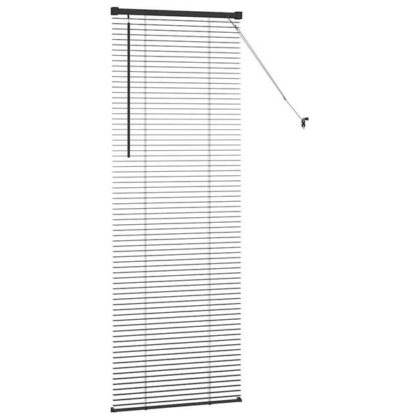 Grote foto vidaxl raamblind met gordijnen zwart aluminium huis en inrichting gordijnen en lamellen