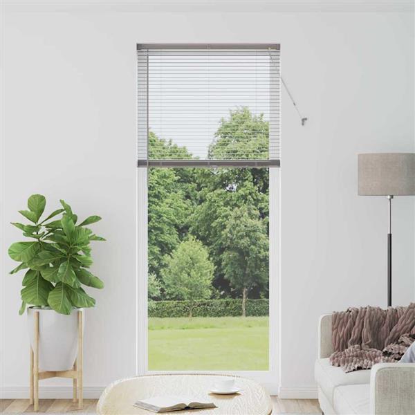 Grote foto vidaxl raamblind met gordijnen handmatig zilver aluminium huis en inrichting gordijnen en lamellen