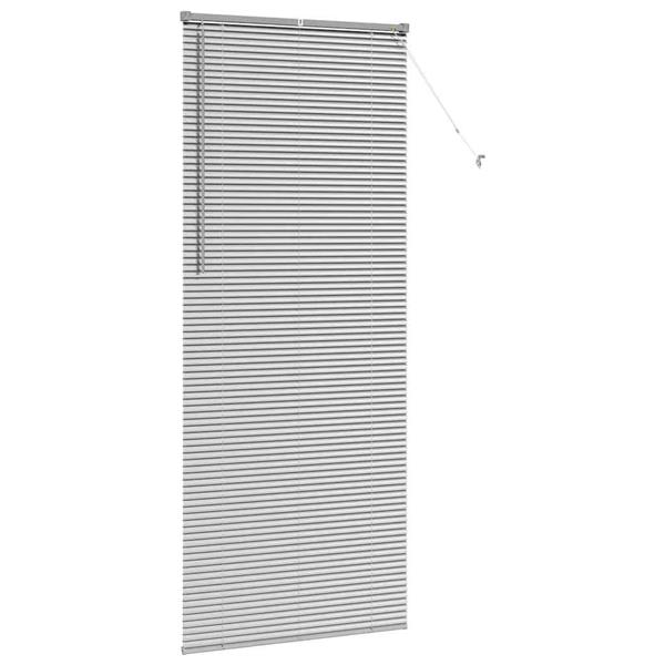 Grote foto vidaxl raamblind met gordijnen handmatig zilver aluminium huis en inrichting gordijnen en lamellen
