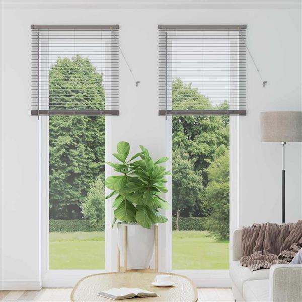 Grote foto vidaxl raamblind met gordijnen handmatig zilver aluminium huis en inrichting gordijnen en lamellen