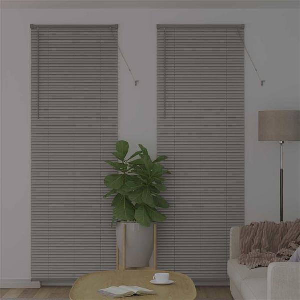 Grote foto vidaxl raamblind met gordijnen handmatig zilver aluminium huis en inrichting gordijnen en lamellen