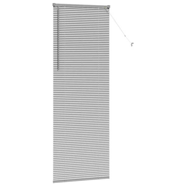 Grote foto vidaxl raamblind met gordijnen handmatig zilver aluminium huis en inrichting gordijnen en lamellen