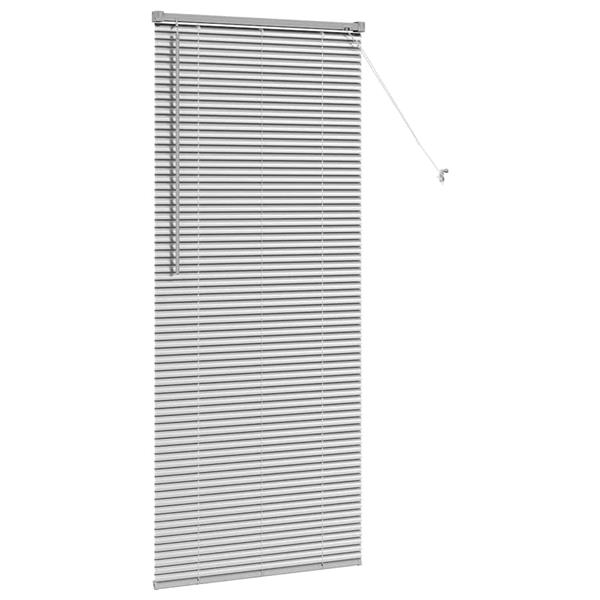Grote foto vidaxl raamblind met gordijnen handmatig zilver aluminium huis en inrichting gordijnen en lamellen
