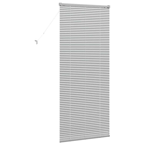 Grote foto vidaxl raamblind met gordijnen handmatig zilver aluminium huis en inrichting gordijnen en lamellen