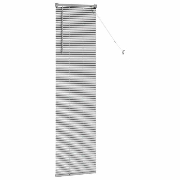 Grote foto vidaxl raamblind met gordijnen handmatig zilver aluminium huis en inrichting gordijnen en lamellen