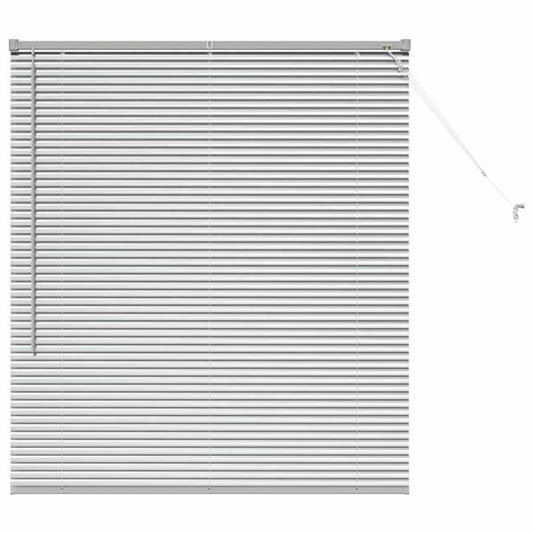 Grote foto vidaxl raamblind met gordijnen handmatig zilver aluminium huis en inrichting gordijnen en lamellen