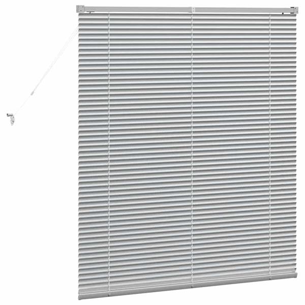 Grote foto vidaxl raamblind met gordijnen handmatig zilver aluminium huis en inrichting gordijnen en lamellen