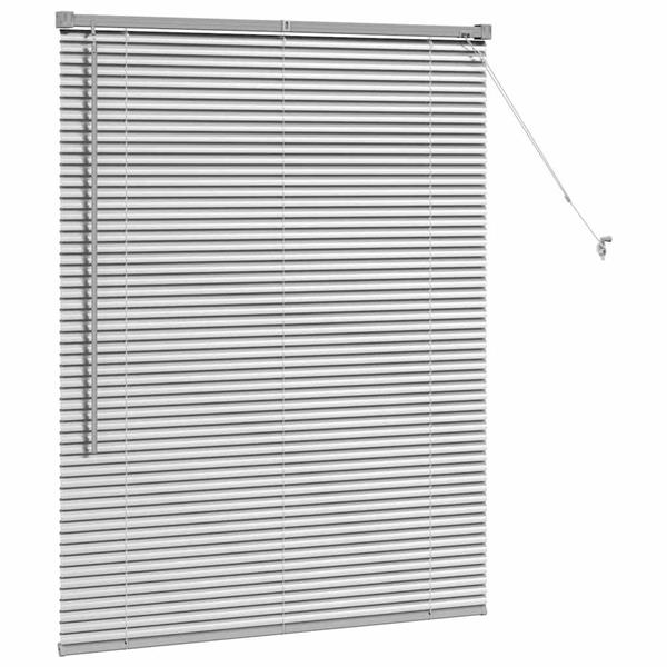 Grote foto vidaxl raamblind met gordijnen handmatig zilver aluminium huis en inrichting gordijnen en lamellen