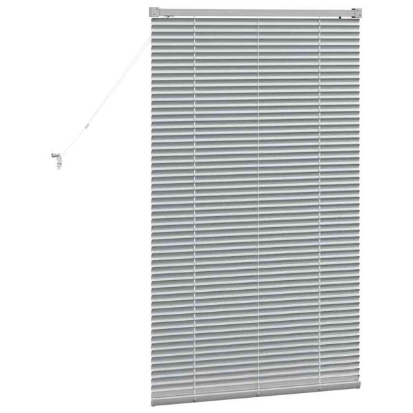 Grote foto vidaxl raamblind met gordijnen handmatig zilver aluminium huis en inrichting gordijnen en lamellen