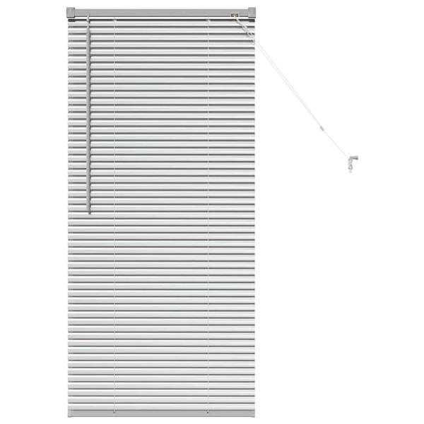 Grote foto vidaxl raamblind met gordijnen handmatig zilver aluminium huis en inrichting gordijnen en lamellen