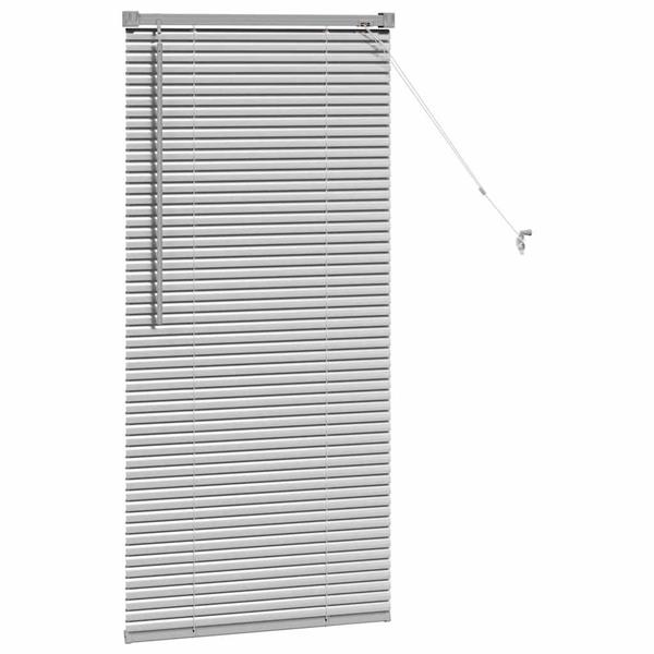 Grote foto vidaxl raamblind met gordijnen handmatig zilver aluminium huis en inrichting gordijnen en lamellen