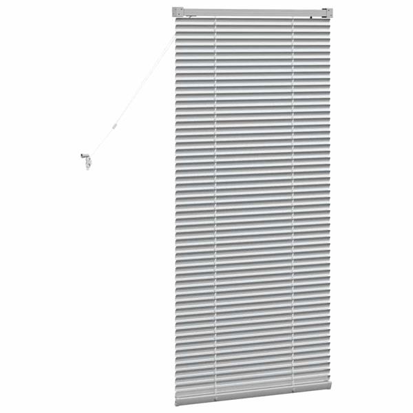 Grote foto vidaxl raamblind met gordijnen handmatig zilver aluminium huis en inrichting gordijnen en lamellen