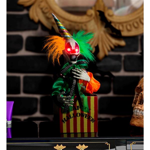 Grote foto halloween pop clown springend met geluid en licht 37cm verzamelen overige verzamelingen