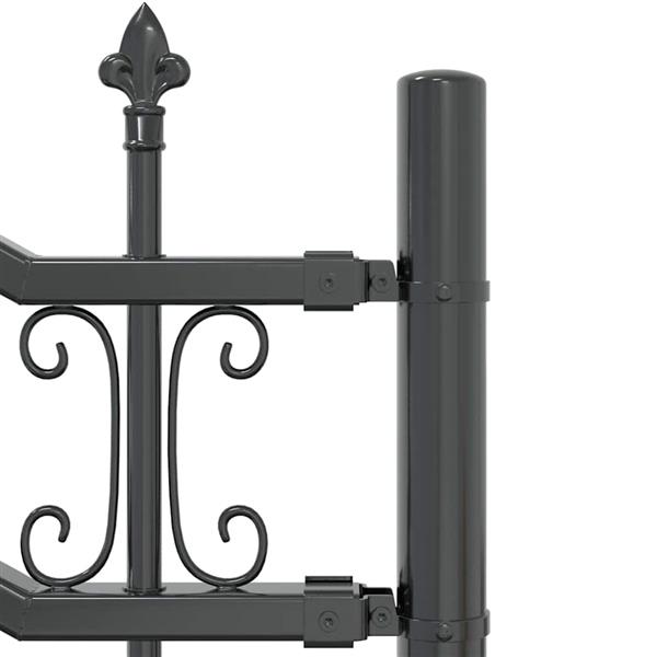 Grote foto vidaxl tuin hek grijs 115 cm poedergecoat staal tuin en terras hekken en schuttingen