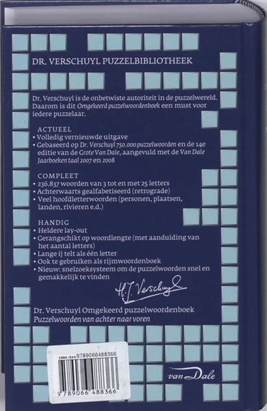 Grote foto van dale dr.verschuyl omgekeerd puzzelwoordenboek boeken hobby en vrije tijd
