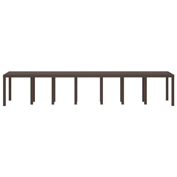 Grote foto vidaxl tuinstafel bruin 400 x 100 x 73 cm poly rattan tuin en terras tuinmeubelen