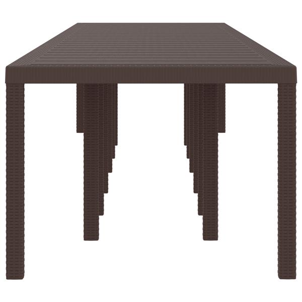 Grote foto vidaxl tuinstafel bruin 400 x 100 x 73 cm poly rattan tuin en terras tuinmeubelen