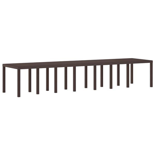 Grote foto vidaxl tuinstafel bruin 400 x 100 x 73 cm poly rattan tuin en terras tuinmeubelen