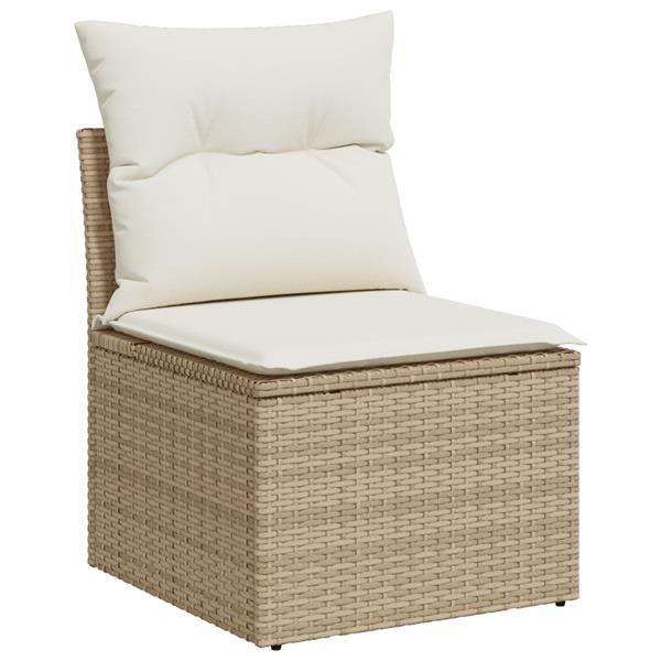 Grote foto vidaxl tuin sofa set 5 pcs beige 233 x 117 x 85 cm poly riet tuin en terras tuinmeubelen