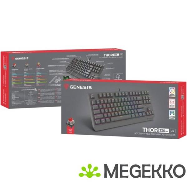 Grote foto genesis thor 230 tkl lite rgb toetsenbord zwart computers en software toetsenborden