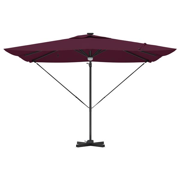 Grote foto vidaxl roma parasol rood 286 x 285 x 270 cm aluminium en polyester tuin en terras overige tuin en terras