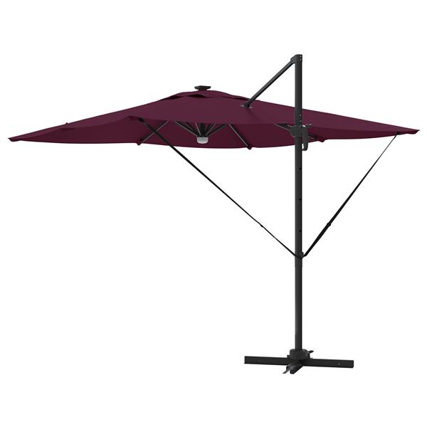Grote foto vidaxl roma parasol rood 286 x 285 x 270 cm aluminium en polyester tuin en terras overige tuin en terras
