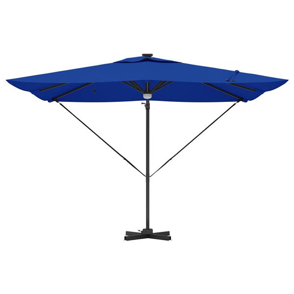 Grote foto vidaxl roma parasol blauw 286 x 285 x 270 cm aluminium en polyester tuin en terras overige tuin en terras