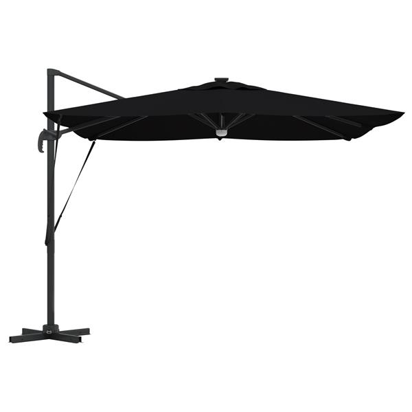 Grote foto vidaxl roma parasol zwart 286 x 285 x 270 cm aluminium en polyester tuin en terras overige tuin en terras