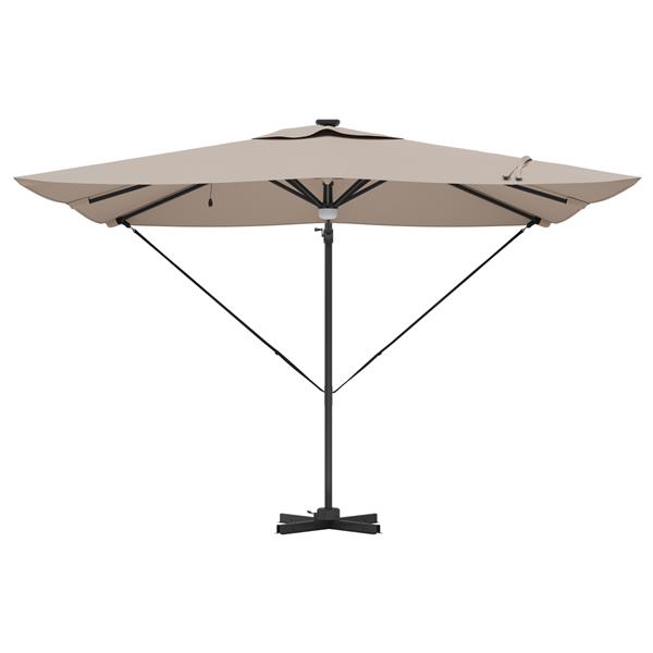 Grote foto vidaxl roma parasol taupe 286 x 285 x 270 cm aluminium en polyester tuin en terras overige tuin en terras