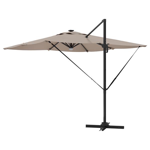Grote foto vidaxl roma parasol taupe 286 x 285 x 270 cm aluminium en polyester tuin en terras overige tuin en terras