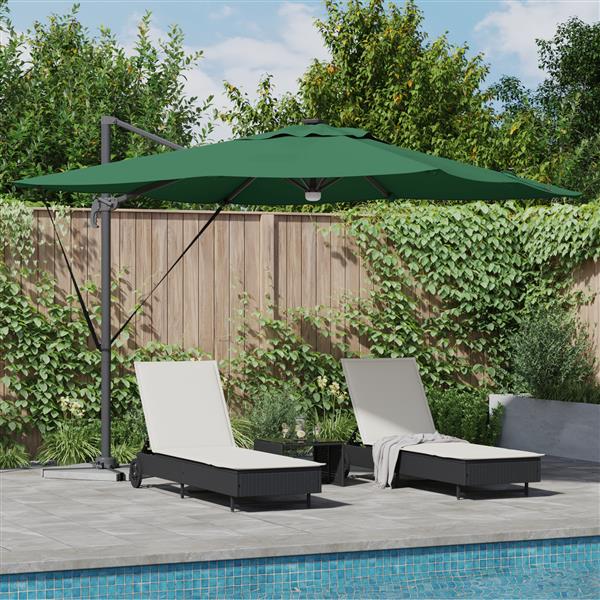 Grote foto vidaxl roma parasol groen 286 x 285 x 270 cm aluminium en polyester tuin en terras overige tuin en terras