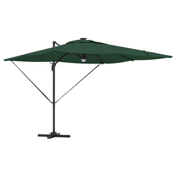 Grote foto vidaxl roma parasol groen 286 x 285 x 270 cm aluminium en polyester tuin en terras overige tuin en terras
